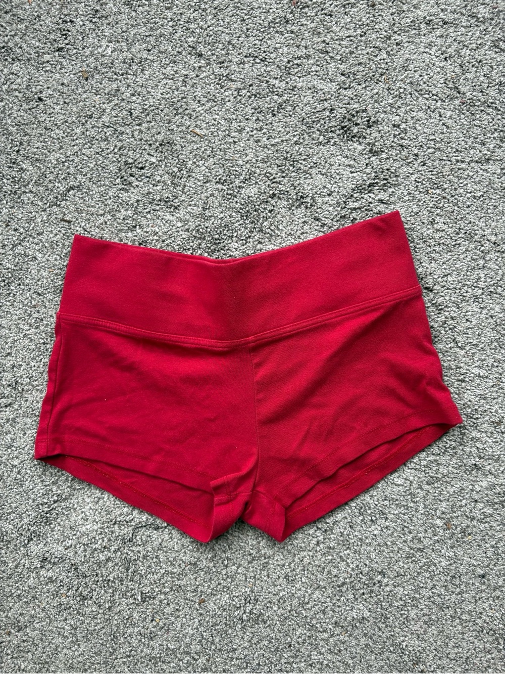 Bershka Red High-Waist Bike Shorts